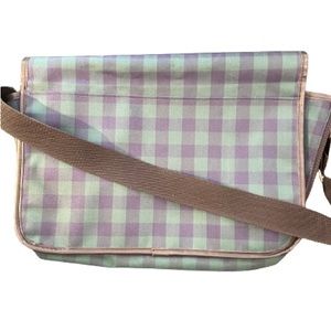 GAP 90s Blue & Green Plaid Messenger Bag